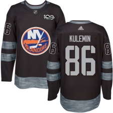 Men's Adidas New York Islanders #86 Nikolay Kulemin Authentic Black 1917-2017 100th Anniversary NHL Jersey