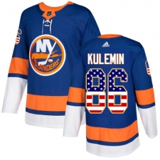 Youth Adidas New York Islanders #86 Nikolay Kulemin Authentic Royal Blue USA Flag Fashion NHL Jersey