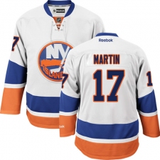 Men's Reebok New York Islanders #17 Matt Martin Authentic White Away NHL Jersey