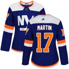 Women's Adidas New York Islanders #17 Matt Martin Premier Blue Alternate NHL Jersey