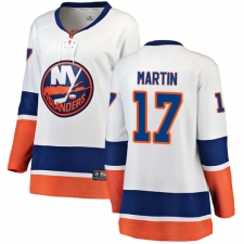 Women's New York Islanders #17 Matt Martin Fanatics Branded White Away Breakaway NHL Jersey