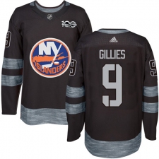 Men's Adidas New York Islanders #9 Clark Gillies Authentic Black 1917-2017 100th Anniversary NHL Jersey