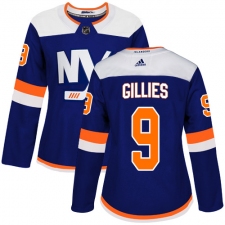 Women's Adidas New York Islanders #9 Clark Gillies Premier Blue Alternate NHL Jersey