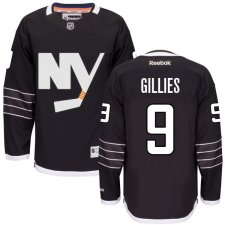 Women's Reebok New York Islanders #9 Clark Gillies Authentic Black Third NHL Jersey
