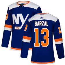 Men's Adidas New York Islanders #13 Mathew Barzal Premier Blue Alternate NHL Jersey