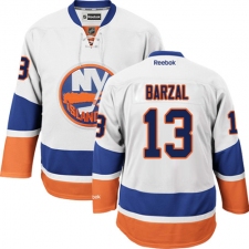 Men's Reebok New York Islanders #13 Mathew Barzal Authentic White Away NHL Jersey
