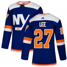 Men's Adidas New York Islanders #27 Anders Lee Premier Blue Alternate NHL Jersey