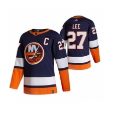 Men's New York Islanders #27 Anders Lee Navy Blue 2020-21 Reverse Retro Alternate Hockey Jersey