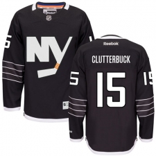 Men's Reebok New York Islanders #15 Cal Clutterbuck Premier Black Third NHL Jersey