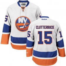 Youth Reebok New York Islanders #15 Cal Clutterbuck Authentic White Away NHL Jersey