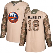 Youth Adidas New York Islanders #18 Anthony Beauvillier Authentic Camo Veterans Day Practice NHL Jersey