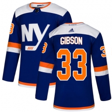 Men's Adidas New York Islanders #33 Christopher Gibson Premier Blue Alternate NHL Jersey