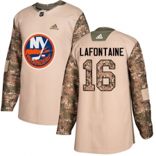 Men's Adidas New York Islanders #16 Pat LaFontaine Authentic Camo Veterans Day Practice NHL Jersey