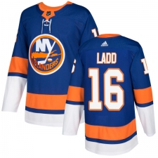Youth Adidas New York Islanders #16 Andrew Ladd Authentic Royal Blue Home NHL Jersey