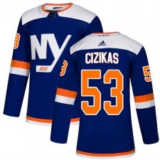 Men's Adidas New York Islanders #53 Casey Cizikas Premier Blue Alternate NHL Jersey
