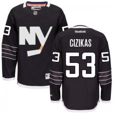 Men's Reebok New York Islanders #53 Casey Cizikas Authentic Black Third NHL Jersey