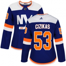 Women's Adidas New York Islanders #53 Casey Cizikas Premier Blue Alternate NHL Jersey