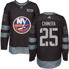 Men's Adidas New York Islanders #25 Jason Chimera Authentic Black 1917-2017 100th Anniversary NHL Jersey