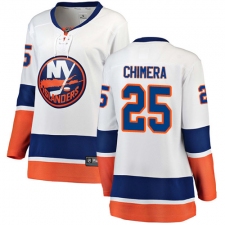 Women's New York Islanders #25 Jason Chimera Fanatics Branded White Away Breakaway NHL Jersey