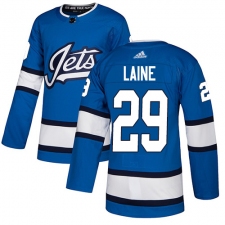 Men's Adidas Winnipeg Jets #29 Patrik Laine Authentic Blue Alternate NHL Jersey
