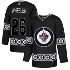 Men's Adidas Winnipeg Jets #26 Blake Wheeler Authentic Black Team Logo Fashion NHL Jersey