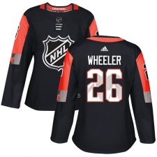 Women's Adidas Winnipeg Jets #26 Blake Wheeler Authentic Black 2018 All-Star Central Division NHL Jersey