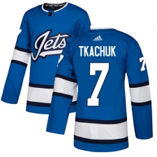 Men's Adidas Winnipeg Jets #7 Keith Tkachuk Authentic Blue Alternate NHL Jersey