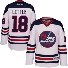 Men's Reebok Winnipeg Jets #18 Bryan Little Premier White 2016 Heritage Classic NHL Jersey