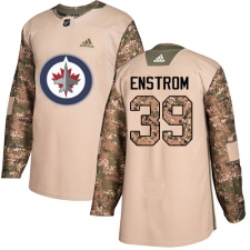 Youth Adidas Winnipeg Jets #39 Tobias Enstrom Authentic Camo Veterans Day Practice NHL Jersey