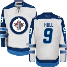 Men's Reebok Winnipeg Jets #9 Bobby Hull Authentic White Away NHL Jersey