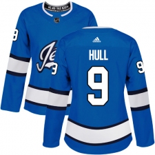 Women's Adidas Winnipeg Jets #9 Bobby Hull Authentic Blue Alternate NHL Jersey