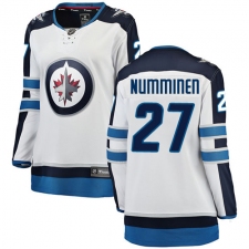 Women's Winnipeg Jets #27 Teppo Numminen Fanatics Branded White Away Breakaway NHL Jersey