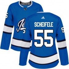 Women's Adidas Winnipeg Jets #55 Mark Scheifele Authentic Blue Alternate NHL Jersey