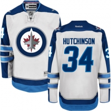 Women's Reebok Winnipeg Jets #34 Michael Hutchinson Authentic White Away NHL Jersey