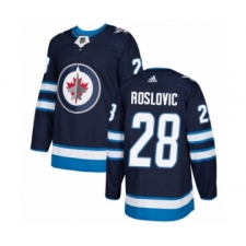 Men's Adidas Winnipeg Jets #28 Jack Roslovic Authentic Navy Blue Home NHL Jersey