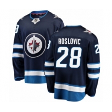 Men's Winnipeg Jets #28 Jack Roslovic Fanatics Branded Navy Blue Home Breakaway NHL Jersey