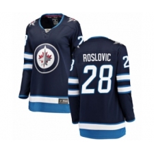 Women's Winnipeg Jets #28 Jack Roslovic Fanatics Branded Navy Blue Home Breakaway NHL Jersey