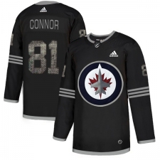 Men's Adidas Winnipeg Jets #81 Kyle Connor Black Authentic Classic Stitched NHL Jersey