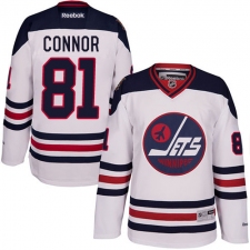 Men's Reebok Winnipeg Jets #81 Kyle Connor Authentic White 2016 Heritage Classic NHL Jersey