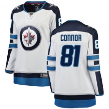 Women's Winnipeg Jets #81 Kyle Connor Fanatics Branded White Away Breakaway NHL Jersey