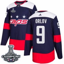 Men's Adidas Washington Capitals #9 Dmitry Orlov Authentic Navy Blue 2018 Stadium Series 2018 Stanley Cup Final Champions NHL Jersey