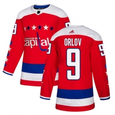 Men's Adidas Washington Capitals #9 Dmitry Orlov Authentic Red Alternate NHL Jersey