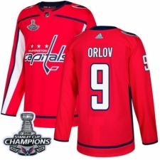Men's Adidas Washington Capitals #9 Dmitry Orlov Premier Red Home 2018 Stanley Cup Final Champions NHL Jersey