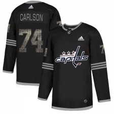 Men's Adidas Washington Capitals #74 John Carlson Black 1 Authentic Classic Stitched NHL Jersey