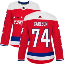 Women's Adidas Washington Capitals #74 John Carlson Authentic Red Alternate NHL Jersey