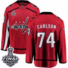 Youth Washington Capitals #74 John Carlson Fanatics Branded Red Home Breakaway 2018 Stanley Cup Final NHL Jersey