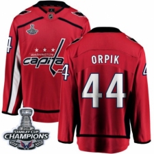 Men's Washington Capitals #44 Brooks Orpik Fanatics Branded Red Home Breakaway 2018 Stanley Cup Final Champions NHL Jersey