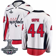 Men's Washington Capitals #44 Brooks Orpik Fanatics Branded White Away Breakaway 2018 Stanley Cup Final Champions NHL Jersey