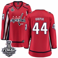 Women's Washington Capitals #44 Brooks Orpik Fanatics Branded Red Home Breakaway 2018 Stanley Cup Final NHL Jersey