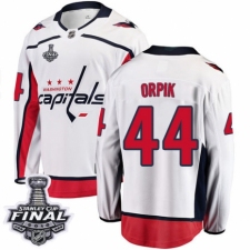 Youth Washington Capitals #44 Brooks Orpik Fanatics Branded White Away Breakaway 2018 Stanley Cup Final NHL Jersey